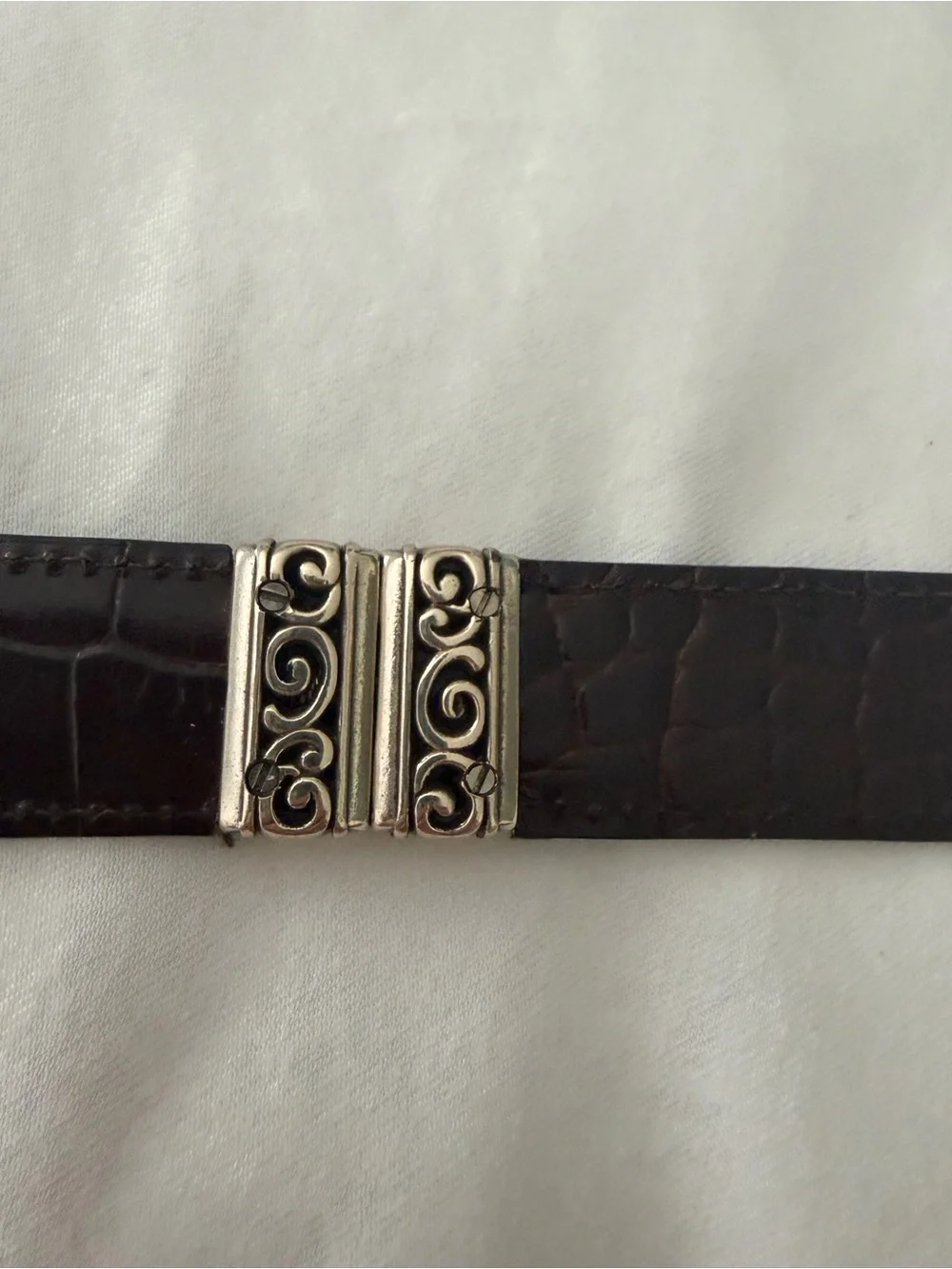 Brighton Belt 43100 Sz M/30 Brown Black Leather Reversible Silver - Picture 7 of 11